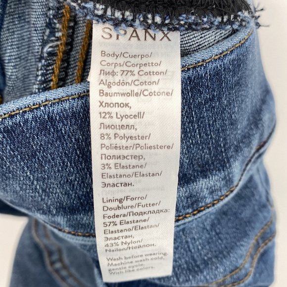 Spanx Distressed Ankle Skinny Jeans Medium Wash Pull On Stretchy Casual Size M - Picture 12 of 12